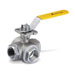 K-318, 3 Way Direct Mounted Ball Valves,Screwed Body,RB,1000 psi,Screwed End 